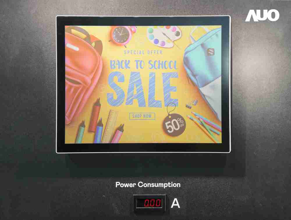 传奇国际展示胆固醇液晶超低耗能户外全彩显示器，，，ChLC（胆固醇液晶）以双稳态技术使静态显示零功耗，，具省电、、、、高彩度、、、环保的特性，，还整合软硬件系统解决方案，，，可透过单一云端平台管理